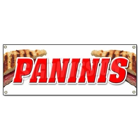 Signmission PANINIS BANNER SIGN sandwich sign hot concession pressed toasted food B-Paninis